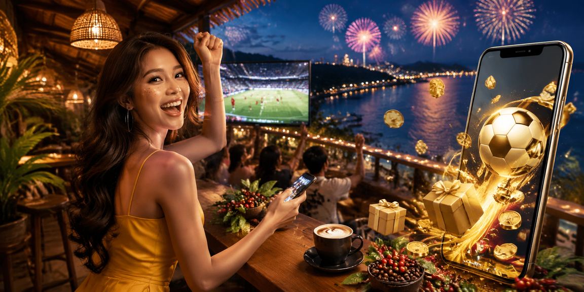 Người dùng tại Phú Quốc xem thông tin Jackpot tích lũy trên điện thoại lúc buổi tối